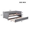 Twin Bed With Ergonomic Design Backrest And Trundle, Upholstered Bed Frame With A Twin Size Trundle, Grounded Bed Modern-Cuddlewood - 4 of 4