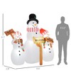 6.1' Inflatable Three Snowmen with Sign Each, Blow-Up Outdoor Christmas Display w/ LED Lights for Party - 3 of 4