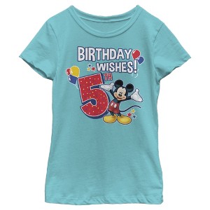 Girl's Disney Mickey Mouse 5th Birthday Wishes T-Shirt - 1 of 4