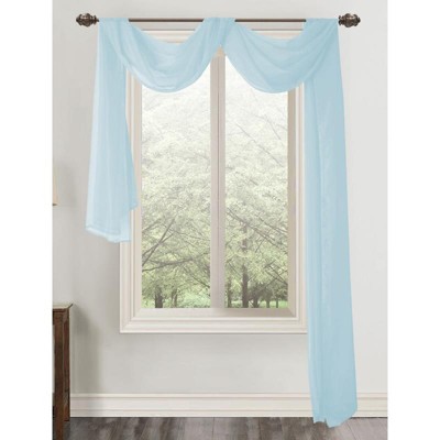 blue sheer curtain scarf