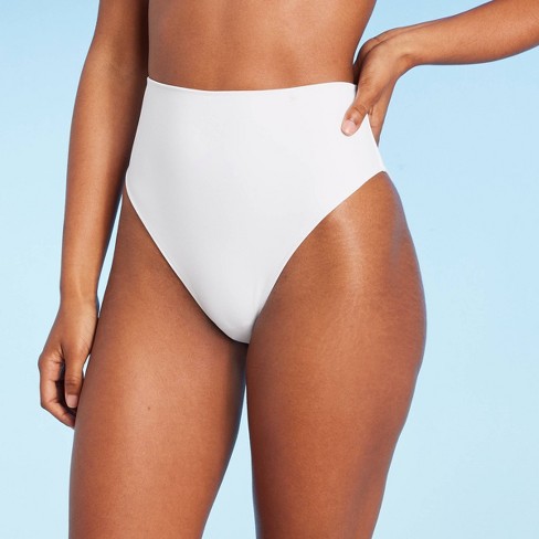 Women's High Waist Cheeky Bikini Bottom - Shade & Shore™ White S : Target