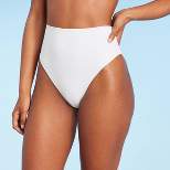Women's High Waist Cheeky Bikini Bottom - Shade & Shore™ White