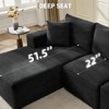 Jojoka 108'' Modular Sectional Sofa, Corduroy Deep Seat Couch with Chaise and Memory Foam, No Assembly Needed - 3 of 4