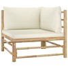 vidaXL Garden Lounge Set Bamboo, Cream White Bamboo, 100% polyester - 3 of 4