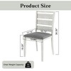 VECELO 5-Piece Farmhouse Style Dining Table Set, Rubber Wood Table and 4 Upholstered Dining Chairs, Gray - 4 of 4