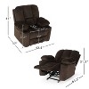 NicBex Recliner Chair with 2 Cup Holders Recliner with Friendly Fabric Comfy Chair Living Room Chairs for Reading Room, Bedroom, Chocolate - 4 of 4