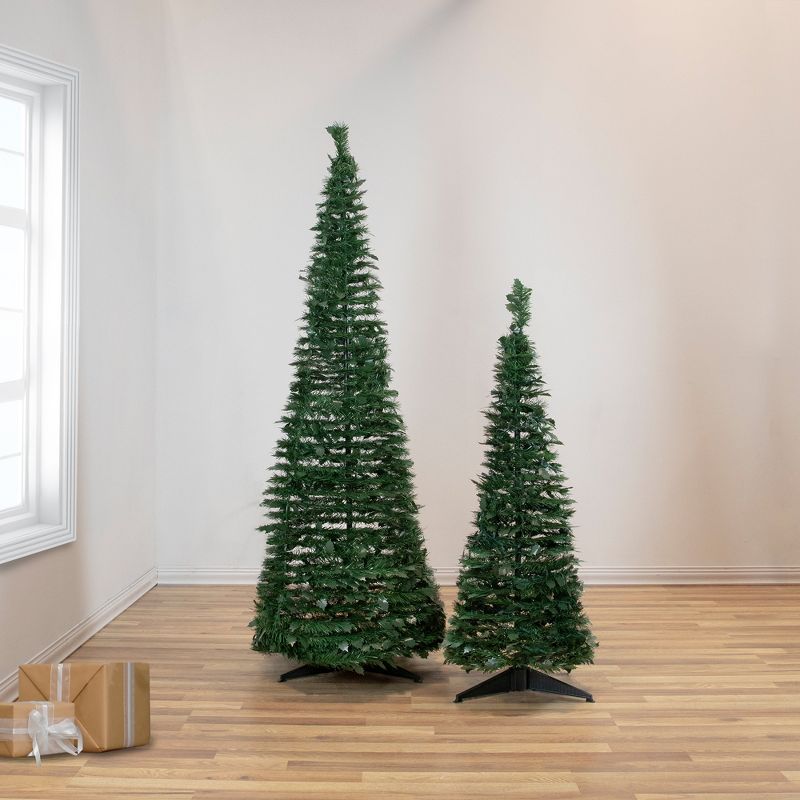 Northlight 6' Green Tinsel Pop-Up Artificial Christmas Tree, Unlit, 3 of 8