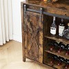 70" Tall Farmhouse Coffee Bar Cabinet with Sliding Barn Door, Ample Storage Buffet with 7 Adjustable Shelves - 4 of 4