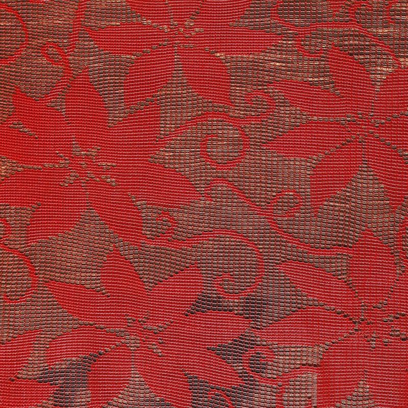 Juvale Lace Poinsettia Red Rectangle Dining Tablecloth Table Cover for Christmas Holiday, 60 x 80 In, 3 of 4