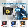 VEVOR Retractable Extension Cord Reel, 50 FT, Heavy Duty 14AWG/3C SJTOW Retractable Power Cord with Lighted Triple Tap Outlet, Black - 3 of 4