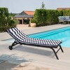 2PCS Seat Cushion Chaise Lounge Replacement Cushion Outdoor Lounge Chair Cushion with Accessory Bag for Patio Funiture Chair Decoration Blue+White - 3 of 4