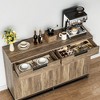 55" Sideboard Buffet Cabinet with Storage, Farmhouse Coffee Bar Cabinet with 4 Doors & 2 Drawers for Living Room, Kitchen, Hallway, Gray - 4 of 4