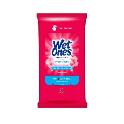 Wet Ones Antibacterial Hand Wipes Travel Pack - Fresh Scent - 20ct