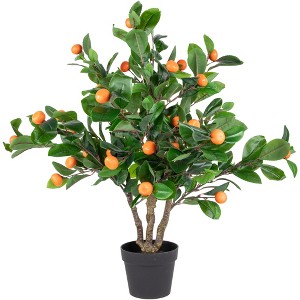 Northlight 34" Artificial Orange Citrus Tree in Black Pot - 1 of 4