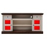 ORRD Farmhouse Fireplace TV Stand with Roman Columns, LED Lights, Fits TVs up to 80", 70" Entertainment Center White - 3 of 4