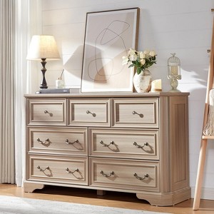 Farmhouse Wood Rustic Chest of Drawers Dresser with Corner Bevel Shape - 1 of 4