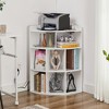 VECELO 3-Tier Corner Cabinet Cube Bookshelf, Wooden 8 Cubby Bookshelf for Small Space, Black/Brown/White/Gray - 4 of 4