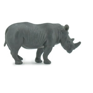 Collectible Wildlife Gifts | Rhinoceros, Rhino, High Quality, Hand Painted, Rubber Animal, Realistic, Model,  Toy, Gift,   2 1/2"   CH529 BB158 - 1 of 4