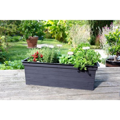 Urban Black Polypropylene Elevated Balcony Planter Box