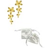 Adornia 14k Gold Plated 3-Petal Drop Earrings - 3 of 3