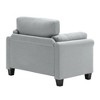 Modern Minimalist Small Couch Linen-Like Accent Chair with Rolled Arm and Comfortable Thick Cushion-Morden Fort - 4 of 4
