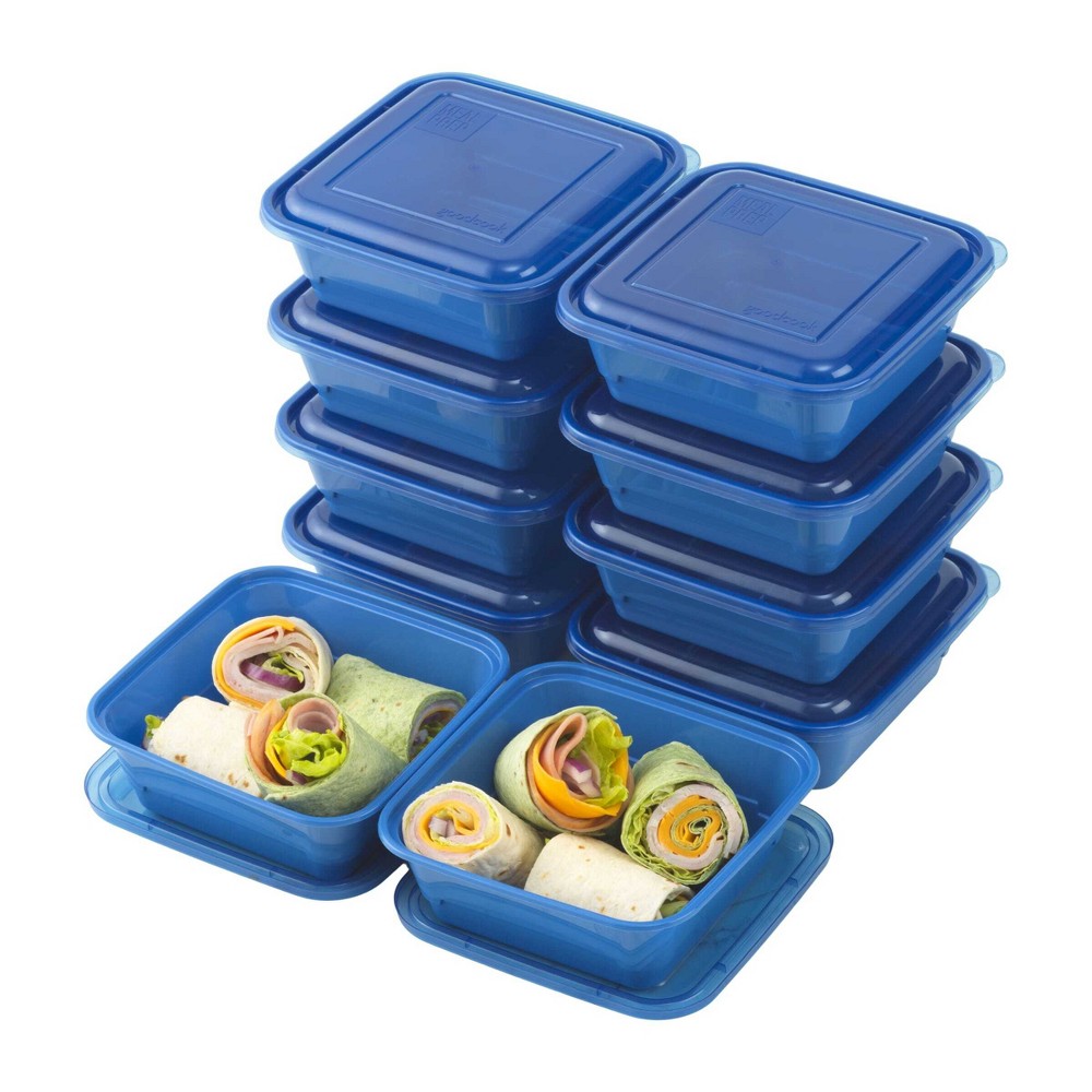Photos - Food Container GoodCook Meal Prep 1 Compartment Square Containers + Lids - 10ct