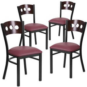 Flash Furniture 4 Pk. Hercules Series Black Decorative 3 Circle Back Metal Restaurant Chair - 1 of 1