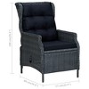 vidaXL Reclining Patio Chair with Cushions, Poly Rattan, Dark Gray - 4 of 4