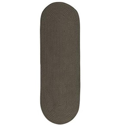 Colonial Mills Reversible Flat-Braid (Oval) Runner Braided Runner, Grey 2'4"x8', Oval Shape