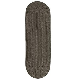 Colonial Mills Reversible Flat-Braid (Oval) Runner Braided Runner, Grey 2'4"x13', Oval Shape - 1 of 1