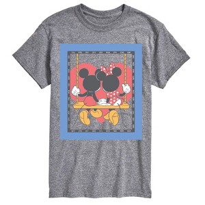 Men's - Disney - Mickey And Minnie Heart Swing Short Sleeve Graphic T-Shirt - 1 of 4
