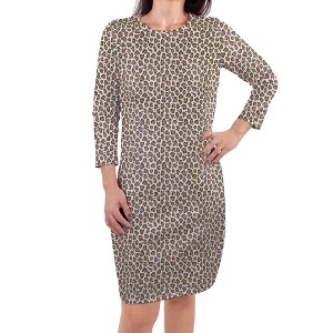 Touched by Nature Womens Organic Cotton Long-Sleeve Dress, Leopard, Medium - 1 of 1