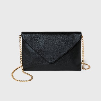 Black shop clutch bag