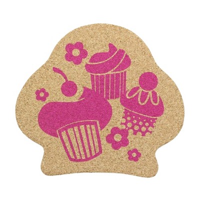 Crowded Coop, LLC Single Retro Cork Drink Coaster - Cupcake Cluster