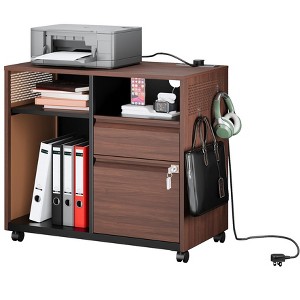 Mlezan 2-Drawer File Cabinet: Mobile on Wheels, Metal Storage with Shelf. Ideal for Printer, Letter, or A4 Files in Home or Office. - 1 of 4