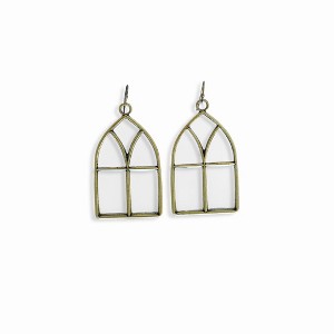 sanctuaire Stained Glass Statement Earrings Antique Gold - 1 of 4