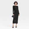 Women's Long Sleeve Sheer Maxi Sweater Dress - A New Day™ Black - image 3 of 3