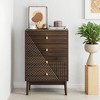 HDZNVF 4 Drawer Dresser, Modern Wardrobe Dresser Chest Of Drawers, Dresser Storage Cabinet, Walnut - 4 of 4