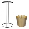Kate and Laurel Sheely Round Metal Freestanding Planter, 2 Piece, Gold - 3 of 4