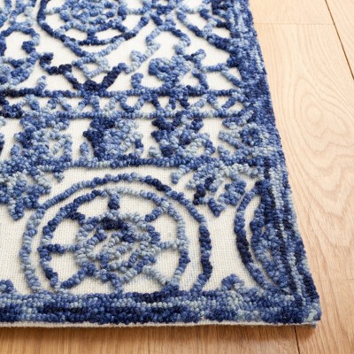 Trace TRC701 Hand Tufted Area Rug - Navy/Ivory - 6'x9' - Safavieh.