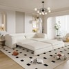 TiramisuBest 93" King Size 3-in-1 Convertible Sleeper Sofa Bed with Chaise Lounge and 2 Lumbar Pillows,Beige - 4 of 4