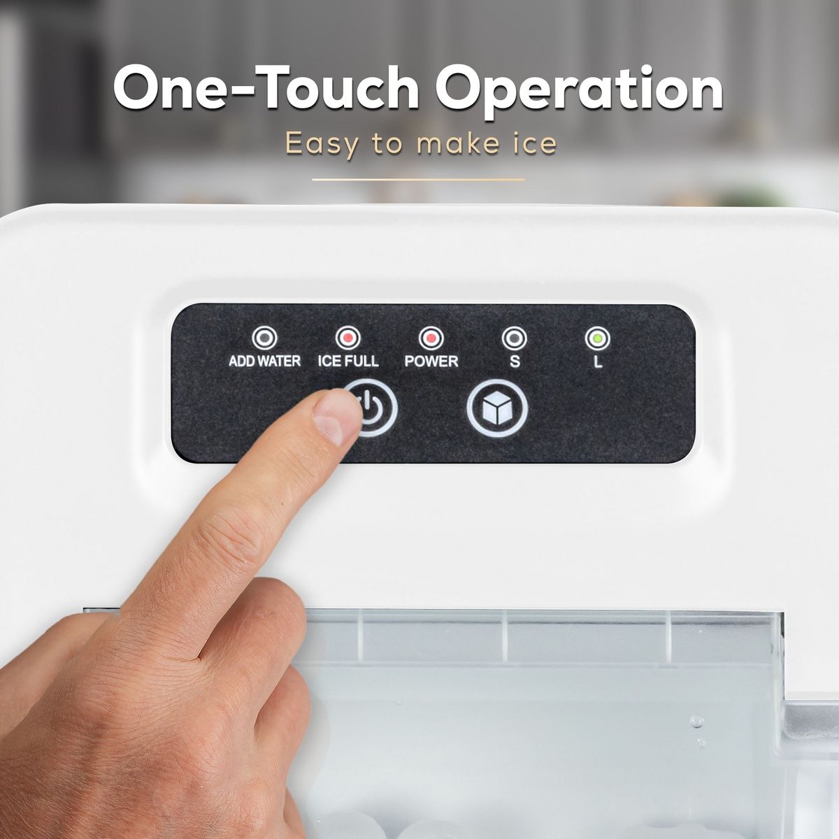 Igloo Self-Cleaning Portable Electric Countertop Ice Maker Machine With Handle, 26 Pounds in 24 Hours, With Ice Scoop and Basket, White - thumbnail 4