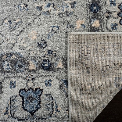 Charleston 9' x 12' Grey and Dark Grey Synthetic Area Rug