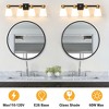 POWLIG 30-in 4-Light Black&Gold Modern Dimmable Vanity Light with Cone Milk White Glass Shade Suitable for Bathroom Living Room - 3 of 4
