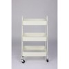 DOMETOUR 3 Tier Small Rolling Cart Metal Utility Storage Organizer Kitchen Trolley Bathroom Laundry Room Bar Office Shelves - 3 of 4