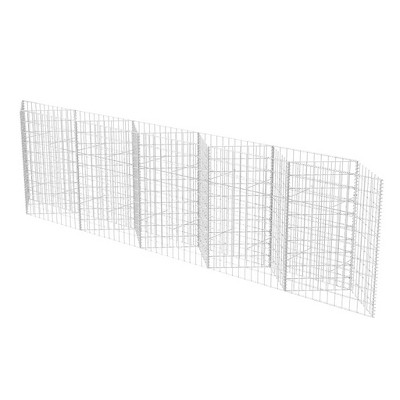 VidaXL Large Galvanized Steel Gabion Basket Planter