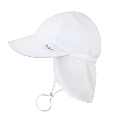 Image of Green Sprouts Baby/Toddler Breathable Flap Sun Protection Hat - White - 0/6 Months