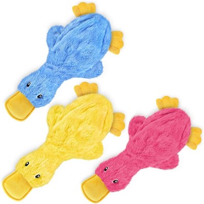 Link Active Crinkle Dog Toy for Small, Medium, and Large Breeds, Cute No Stuffing Duck with Soft Squeaker (2 Pack)