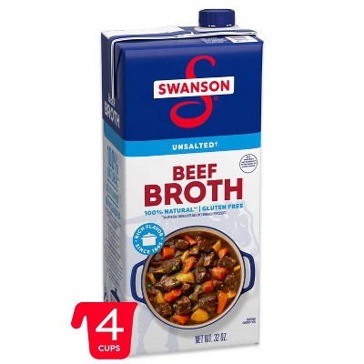Swanson 100% Natural Gluten Free Unsalted Beef Broth - 32 fl oz