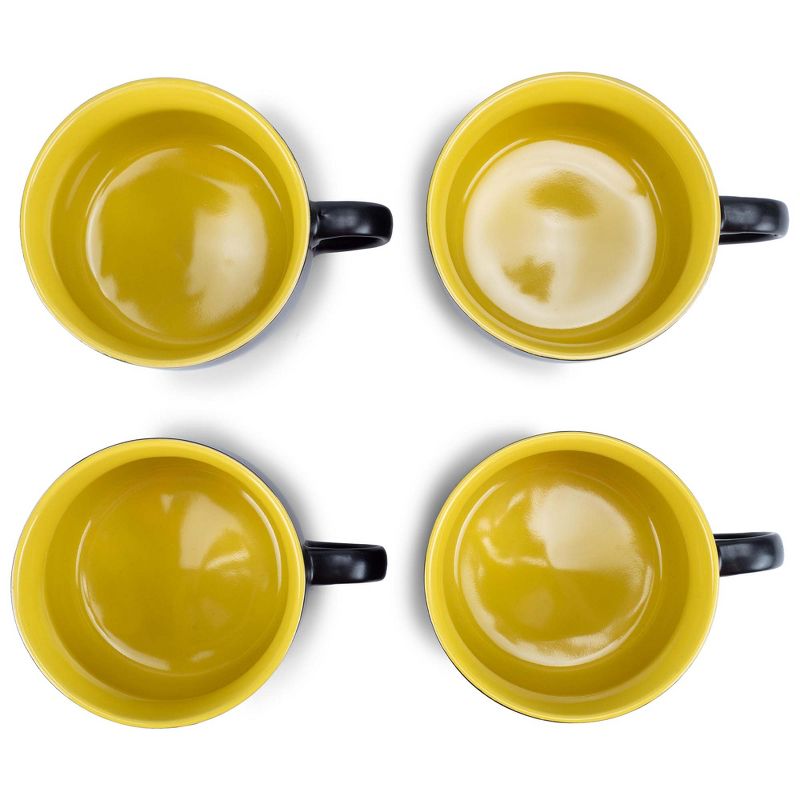 Elanze Designs Large Color Pop 24 ounce Ceramic Jumbo Soup Mugs Set of 4, Yellow, 4 of 6